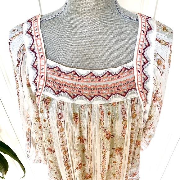 NWT Free People Chiffon Tunic w 2 ties on the back - Picture 5 of 8